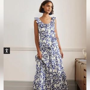 Boden ruffle scoop neck maxi dress